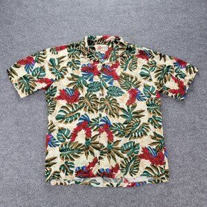 Hilo Hattie Hawaiian Shirt Mens XL Floral Tropical Summer Beach‎ Camp 100% Rayon